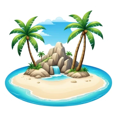 tropical island with palm trees and ocean sticker