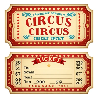 Vintage circus ticket sticker