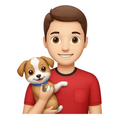 pet lover, red shirt. sticker