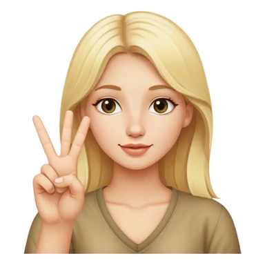 Girl making peace sign (blonde) sticker