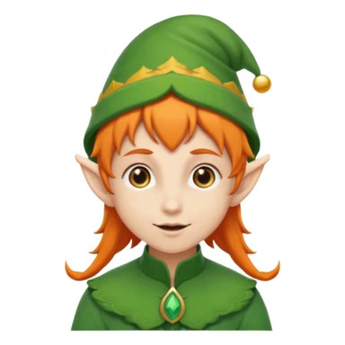 elf with orange hair and green hat sticker