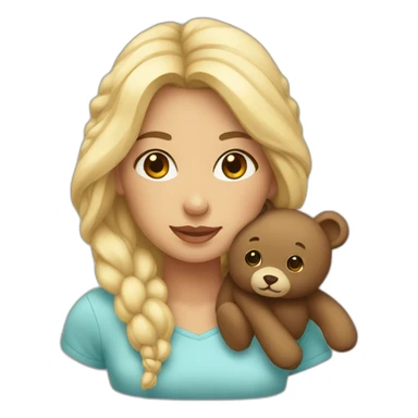 Femme avec un ours en peluche sticker