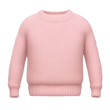 light pink knit sweater by itself without face sticker