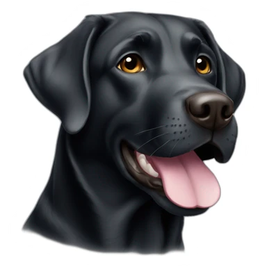 black Labrador with a slightly gray face sticker