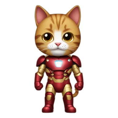 cat in a ironman costume sticker