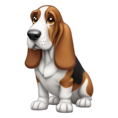 Dog basset hound full-standing sticker