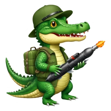 A crocodile as a bombardier sticker