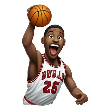 Jordan dunking with tongues hanging out sticker