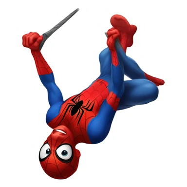 spider man hanging upside down sticker