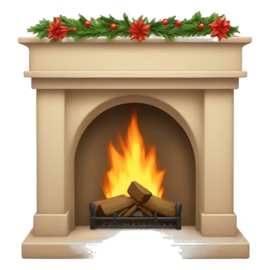 christmas beige FirePlace sticker
