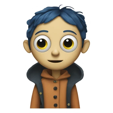 Coraline with button eyes  sticker