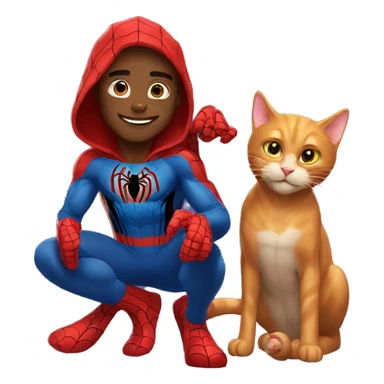 Spider man with his cat sticker