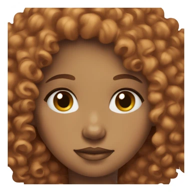 light skin burgundy curly hair girl sticker