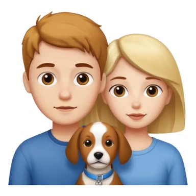 Girl and boy with a dog sticker