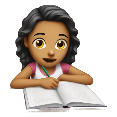 girl studying and crying sticker