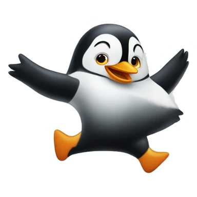 Penguin jumping jacks sticker