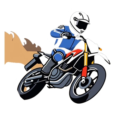 A motorcyclist is speeding along the track. sticker