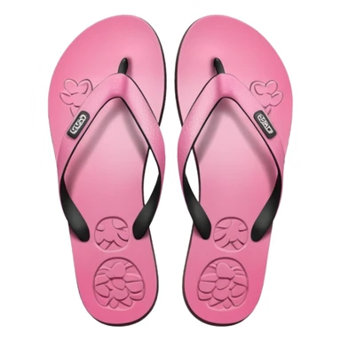female pink wornout flip flips with toes inprints on soles sticker