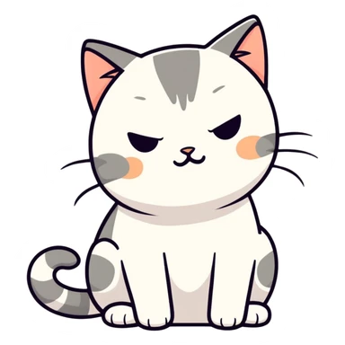 A cute cat pouting because it’s Monday sticker