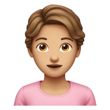girl with brown hair with cute pink shirt on  sticker