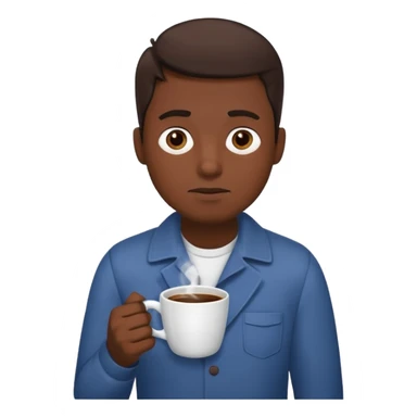 Tired guy with coffee sticker