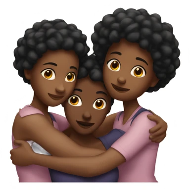 3 black girls hugging sticker