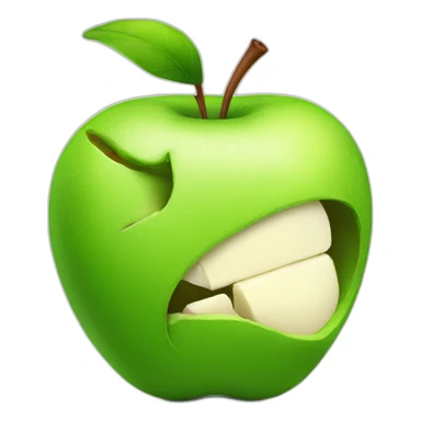 apple with a bite sticker