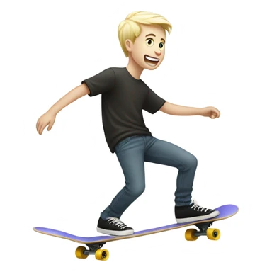Skateboarding white pale boy riding a skate board sticker