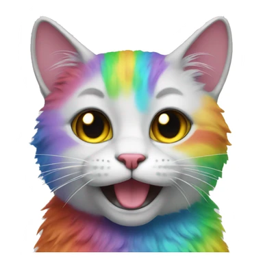 rainbow cat happy sticker