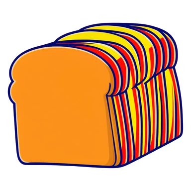 sliced rye bread with Soviet propaganda poster style, bold red and yellow, dynamic lines sticker