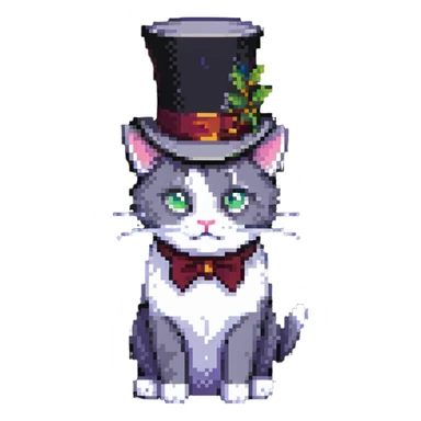 cat with a tophat sticker