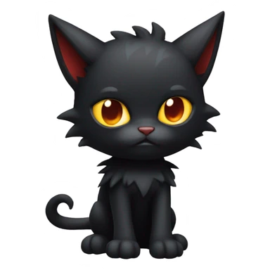 Black Edgy Emo Litten-Bat-cat full body sticker