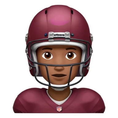 college football player Maroon color ( face and Helmet ) sticker