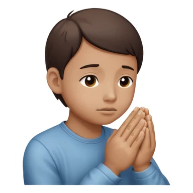 sweat face with praying emoji super realistic sticker