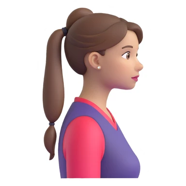 girl with brown hair and ponytail sticker