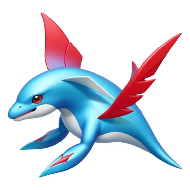 Iridescent shiny cyan red Palkia-Latios-Latias-Salamence-Cresselia-fusion  sticker