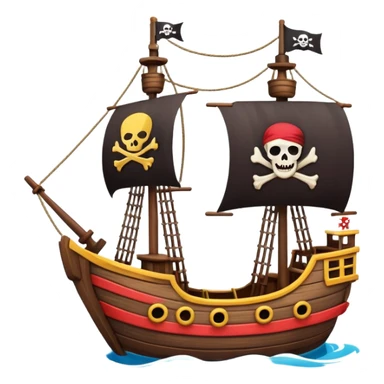 simple small Pirate Ship Ride sticker