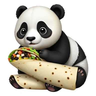 Panda eating burrito  sticker