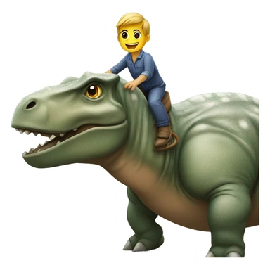 Dinosaure sur un hippopotame sticker