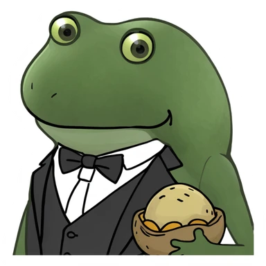 A frog and a potato getting married sticker