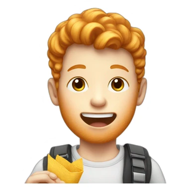 ginger boy eating crisps sticker