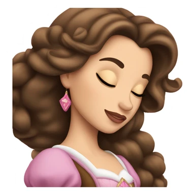 Sleeping brunette beauty princess Disney sticker