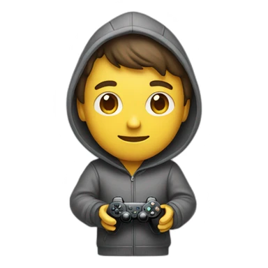 Guy with a hoodie playing with a game controller  sticker