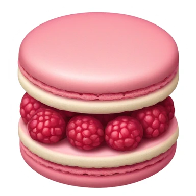 a raspberry macaron sticker