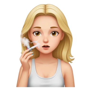 girl vaping in a bathroom stall sticker