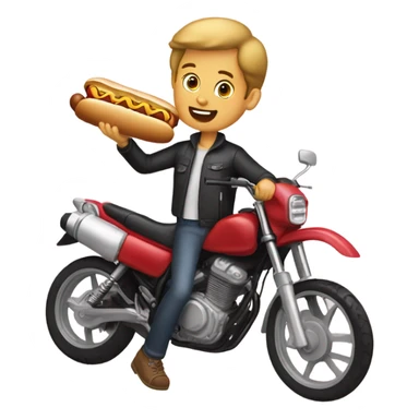Boy with Yamaha holding a hot dog with two hands putting it in his mouth sticker