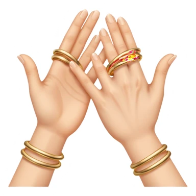 Two hands in a engagement sticker