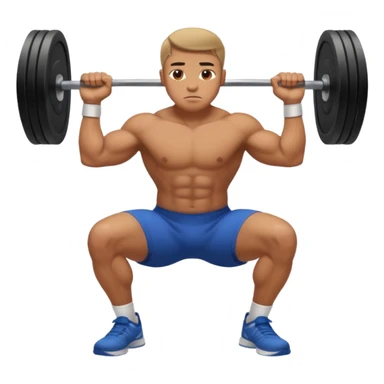 man doing a squat without weights sticker