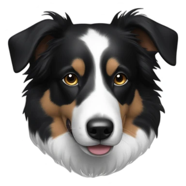 Black-and-white-Border-collie-with-black-spot-near-nose sticker