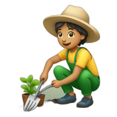 kid gardening  sticker